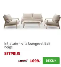 Intratuin Intratuin 4-zits loungeset Bali beige aanbieding