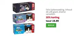 Intratuin Felix kattenvoeding. Inhoud 44 x 85 gram, diverse varianten. aanbieding