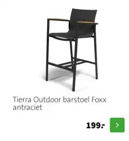 Intratuin Tierra Outdoor barstoel Foxx antraciet aanbieding