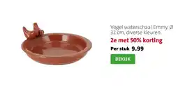 Intratuin Vogel waterschaal Emmy. Ø 32 cm, diverse kleuren. aanbieding