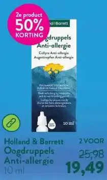 Holland & Barrett Oogdruppels Anti-allergie aanbieding