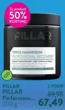 Holland & Barrett PILLAR Performance Triple Magnesium Professional Recovery Poeder Citroen & Limoen aanbieding