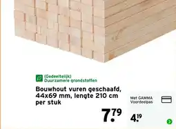 GAMMA Bouwhout vuren geschaafd, 44x69 mm, lengte 210 cm aanbieding
