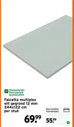 GAMMA Falcatta multiplex wit gegrond 12 mm 244x122 cm aanbieding
