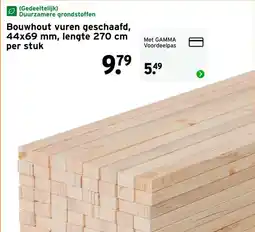 GAMMA Bouwhout vuren geschaafd, 44x69 mm, lengte 270 cm aanbieding