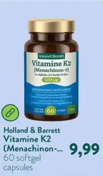 Holland & Barrett Vitamine K2 (Menachinon-7) in Olijfolie 100mcg - 60 softgels aanbieding