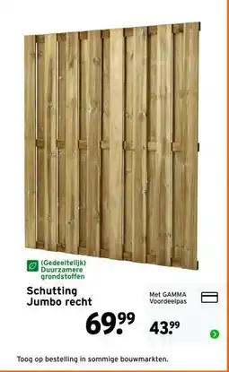 GAMMA Schutting Jumbo recht aanbieding