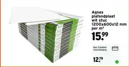GAMMA Agnes plafondplaat wit stuc 1200x600x12 mm aanbieding
