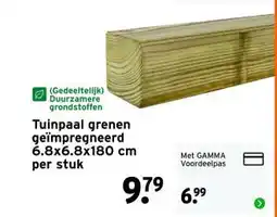 GAMMA Tuinpaal grenen geïmpregneerd 6.8x6.8x180 cm aanbieding