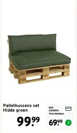 GAMMA Palletkussens set Hidde groen aanbieding