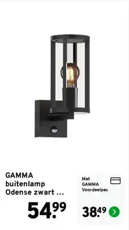GAMMA GAMMA buitenlamp Odense zwart met bewegingssensor aanbieding