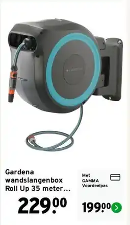 GAMMA Gardena wandslangenbox Roll Up 35 meter incl tuinspuit aanbieding