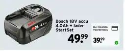 GAMMA Bosch 18V accu 4.0Ah + lader StartSet aanbieding