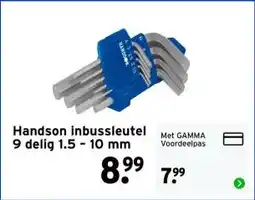 GAMMA Handson inbussleutel 9 delig 1.5-10 mm aanbieding