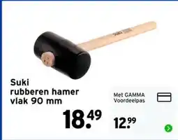 GAMMA Suki rubberen hamer vlak 90 mm aanbieding