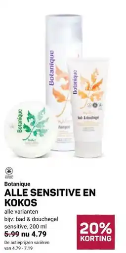 Ekoplaza Botanique ALLE SENSITIVE EN KOKOS aanbieding