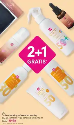 DA DA Zonbescherming, aftersun en tanning aanbieding