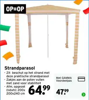 GAMMA Strandparasol aanbieding