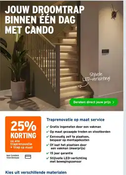 GAMMA op alle traprenovatie + trap op maat aanbieding