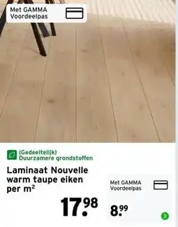 GAMMA Laminaat Nouvelle warm taupe eiken aanbieding