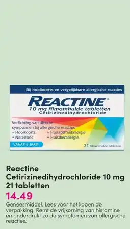 DA Reactine Cetirizinedihydrochloride 10 mg 21 tabletten aanbieding