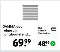GAMMA GAMMA duo rolgordijn lichtdoorlatend grijs (kleurnr. 4501) 60x160 cm (bxh) aanbieding