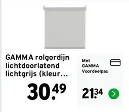 GAMMA GAMMA rolgordijn lichtdoorlatend lichtgrijs (kleurnr. 5732) 60x190 cm (bxh) aanbieding