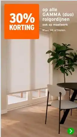 GAMMA op alle GAMMA (duo) rolgordijnen aanbieding