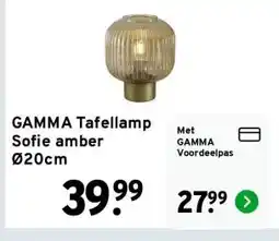 GAMMA GAMMA Tafellamp Sofie amber Ø20cm aanbieding