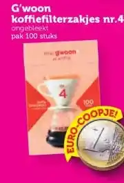 Coop G'woon koffiefilterzakjes nr.4 aanbieding