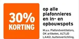 GAMMA op alle plafonnieres en in- en opbouwspots aanbieding