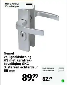 GAMMA Nemef veiligheidsbeslag KS met kerntrek- beveiliging SKG aanbieding