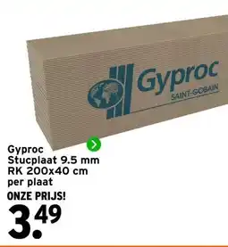 GAMMA Gyproc Stucplaat 9.5 mm RK 200x40 cm aanbieding