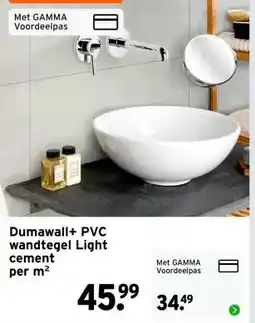 GAMMA Dumawall+ PVC wandtegel Light cement per m² aanbieding