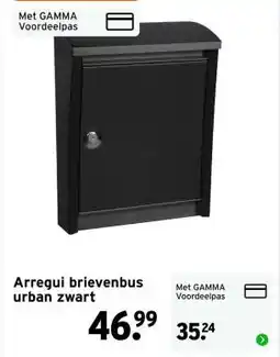 GAMMA Arregui brievenbus urban zwart aanbieding