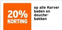 GAMMA op alle Korver baden en douche- bakken aanbieding