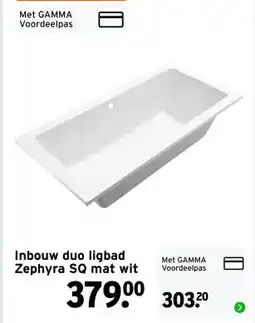 GAMMA Inbouw duo ligbad Zephyra SQ mat aanbieding
