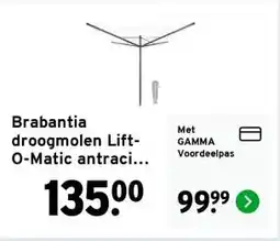 GAMMA Brabantia droogmolen Lift-O-Matic antraciet 50 m aanbieding