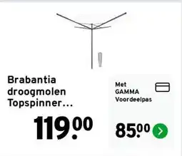GAMMA Brabantia droogmolen Topspinner antraciet 50 m aanbieding