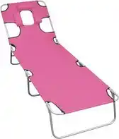 Bol.com vidaXL - Ligbed - inklapbaar - met - hoofdkussen - staal - magenta aanbieding
