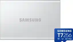 Coolblue Samsung T7 Resurrected Portable SSD 4TB + Samsung MicroSDXC T7 256GB 170MB/s aanbieding