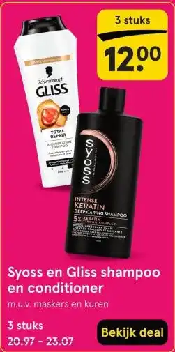 Etos Syoss en Gliss shampoo en conditioner aanbieding