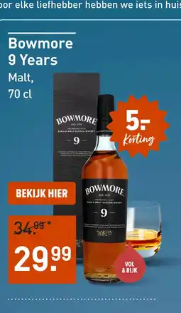 Gall & Gall Bowmore 9 Years 70CL aanbieding