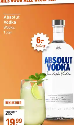 Gall & Gall Absolut Vodka 100CL aanbieding