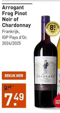 Gall & Gall Arrogant Frog Pinot Noir 75CL aanbieding
