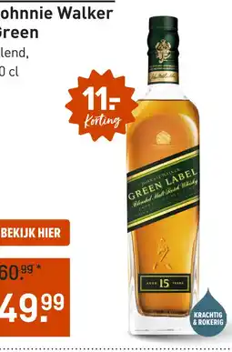 Gall & Gall Johnnie Walker Green 70CL aanbieding