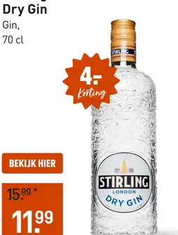 Gall & Gall Stirling London Dry Gin 70CL aanbieding