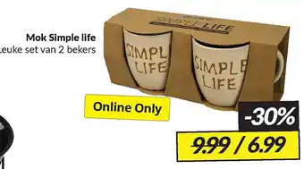 Boekenvoordeel Mok Simple life aanbieding