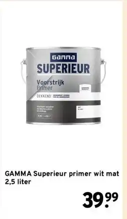 GAMMA GAMMA Superieur primer wit mat 2,5 liter aanbieding