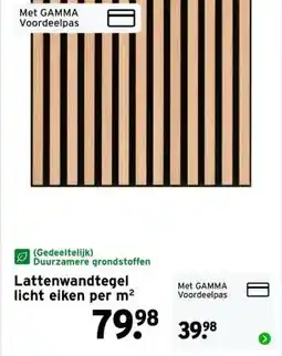 GAMMA Lattenwandtegel licht eiken aanbieding